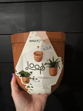 Wally geo Loop Hanging Wall Planter - Terracotta